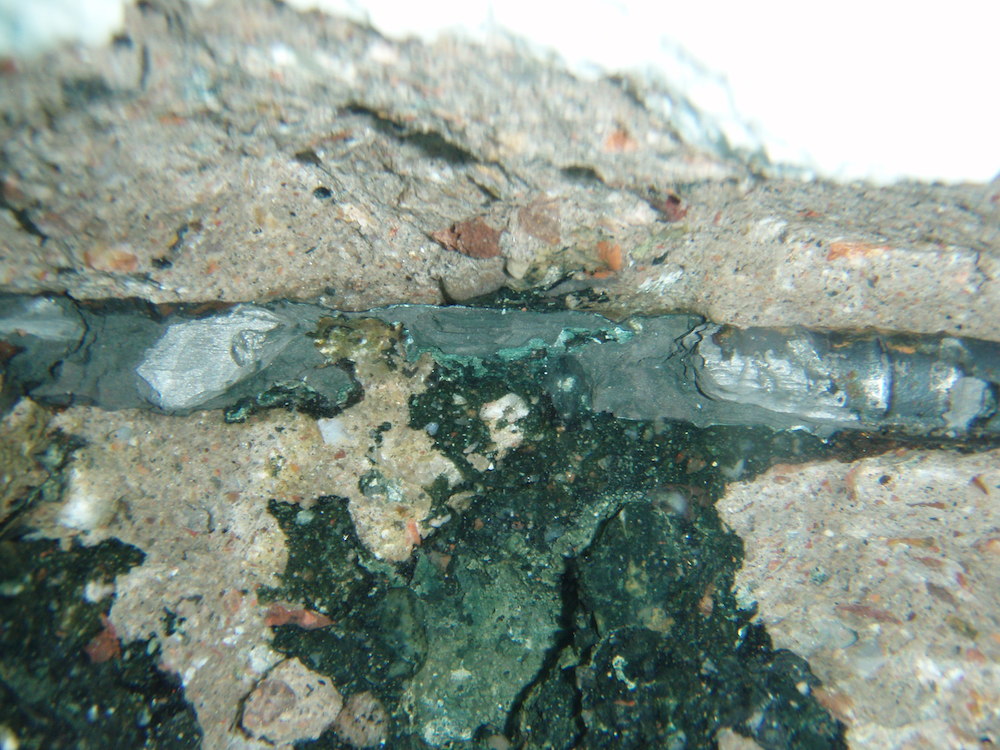Underwater Rebar Rust Stain Repair, Before and After Underwater Operations